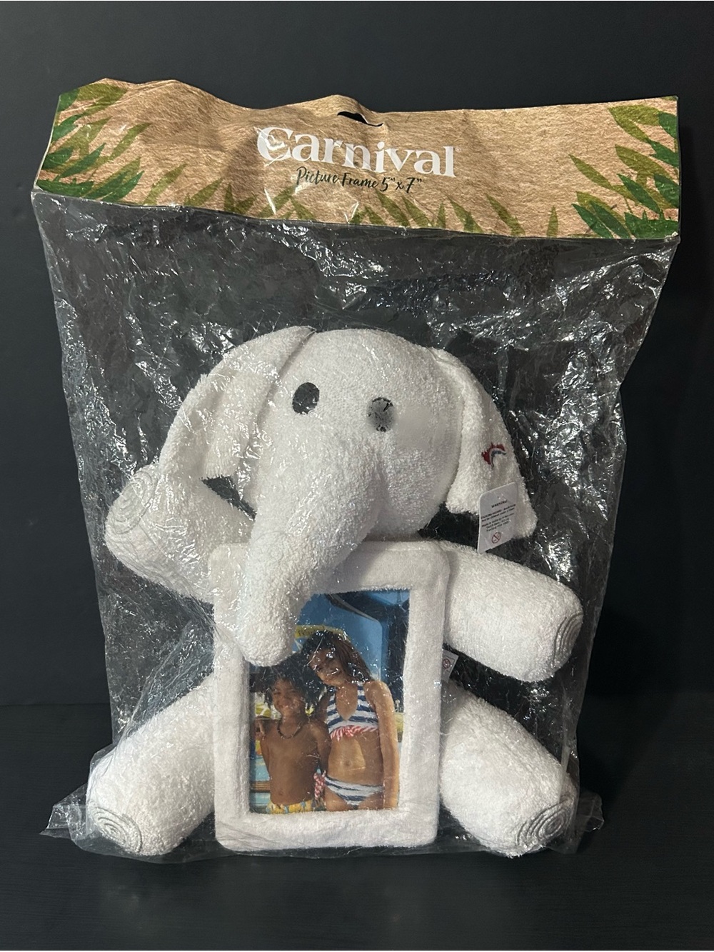 Carnival Cruise Line Towel Elephant Picture Holder Photo Frame Plush NWT